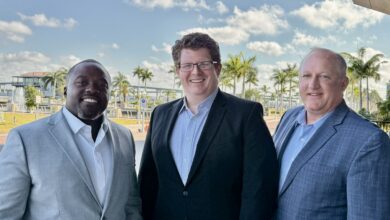 From left, Adam Butts of Crescent Hotels and Resorts; Ethan Wheat of Westmont Hospitality Group; and Clay Snyder of Hilton Supply Management.