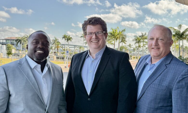 From left, Adam Butts of Crescent Hotels and Resorts; Ethan Wheat of Westmont Hospitality Group; and Clay Snyder of Hilton Supply Management.